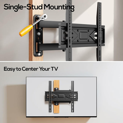 IWORKBOARD 40 43 50 55 inch 32-65 inch 80 lbs,VESA 400x400mm, Full Motion Corner TV Wall Mount for Most Flat & Curved