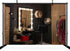 CHNYWORK 7ftx5ft Makeup Room Backdrop Stylish Dressing Table with Large Mirror Black Wall Background Professional Salon