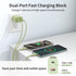 30W USB C GaN Charger for iPhone 15, Dual Port Fast Charging Block with Type C Charge Cable 5ft