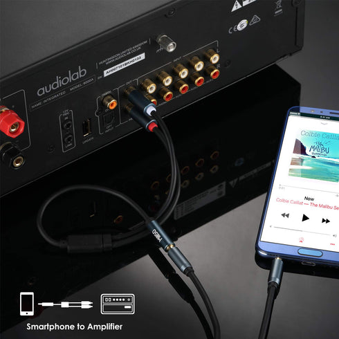 RCA to 3.5mm Adapter AUX Cable by MillSO, 3.3ft/1m Premium Stereo Audio Cord for Connecting Devices