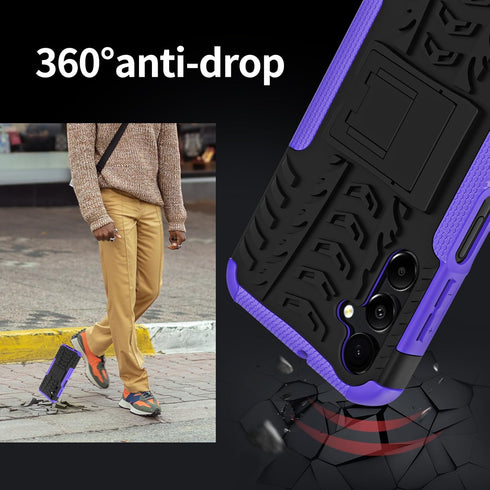 Shop Samsung Galaxy A15 5G Case - Military Grade Shockproof, Heavy Duty Bumper Cover with Kickstand & 2 Pack Screen
