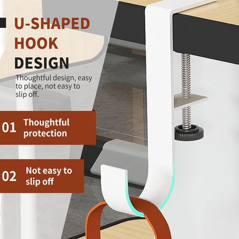 3 Pcs Desk Mount Bag Holder Hook/Clamp-On Backpack Hanger/Headphone Hook Holder/Headset Stand Hanger