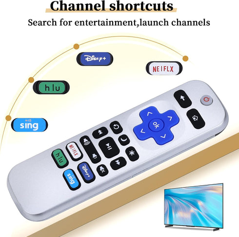 TCYXDQ Universal Replacement Remote for Roku Smart TVs, Compatible with TCL/Hisense/Sharp/Philips/onn/Element Roku TV