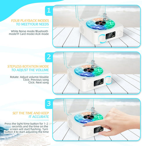 The Waves Vinyl Player with Water Ripple Light, 2024 New Bluetooth Speaker Compatible with TF, AUX Mode, Record Player