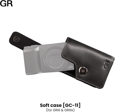 RICOH Leather Soft Case GC-11 - Compatible with GR III, GR IIIx, High-Grade Genuine Leather Case, Black