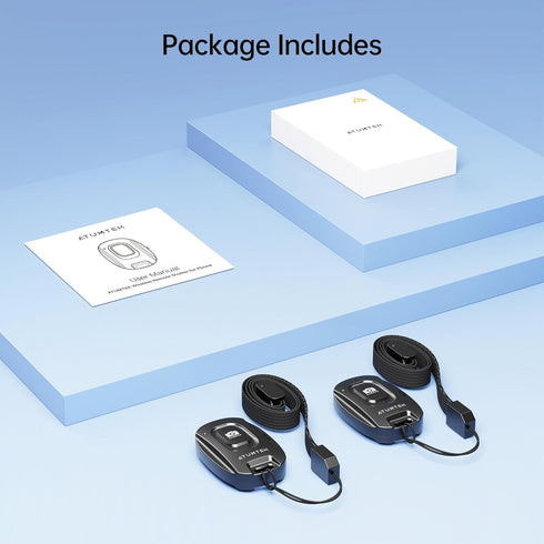 ATUMTEK Camera Remote Shutter for iPhone & Android Smartphones (2 Pack) - Wireless Selfie Button with Strap