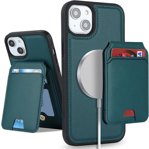 iPhone 13 Case with Credit Card Holder Mag Safe, Leather Wallet Case for Women, Detachable 2-in-1 Compatible with Mag