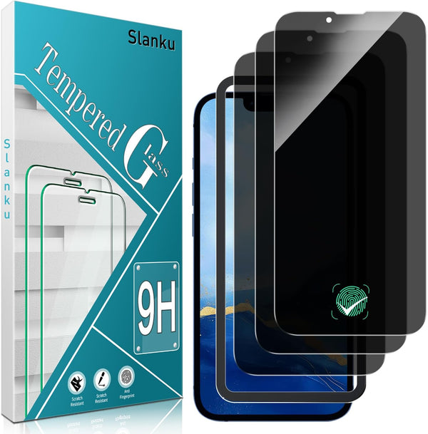 Slanku [3 Pack for iPhone 13 Privacy Screen Protector with Installation Frame,