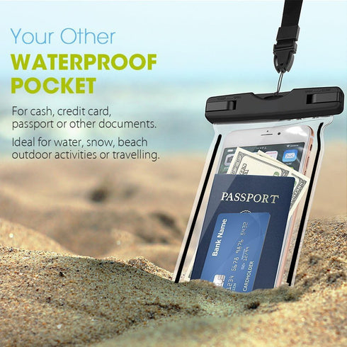 Universal Waterproof Phone Case, 2 Pack Lanyard Dry Bag Pouch for iPhone 15 14 13 12 Pro Max Plus Galaxy S23 S24 Google