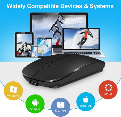 Bluetooth Wireless USB C Mouse, Rechargeable for MacBook Pro, Wireless Type C Mouse for Apple and Surface Pro