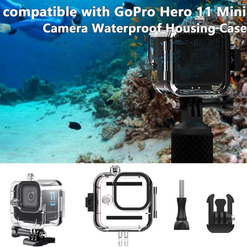 Waterproof Case Compatible with GoPro Hero 11 Black Mini Underwater Diving Case 45M