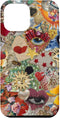 Vintage Mosaic Art Charm Case for iPhone 15 Pro Max, Trendy Scrapbook Collage Design