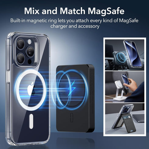 ESR Clear Case for iPhone 15 Pro Max, MagSafe Compatible, Military-Grade, Scratch-Resistant, Classic Series, Yellowing