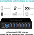 USB 3.0 Hub, 7-Port Powered USB Hub 3.0 with Metal Case, 36W AC Adapter-Type A