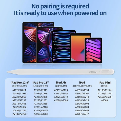 Stylus Pen for iPad 9th &10th Gen,Active Pencil for iPad with Palm Rejection Compatible with ipad 2018-2023 Pro 11/12.9 3/4/5 Gen, 10th/9th/8th/7th/6th Gen, Air 3rd/4th/5th Gen