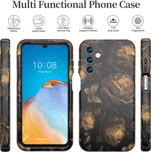 ANNSD for Samsung A15 Case, 3 in 1 Lightweight Stylish Full Body Shockproof Protective Cover, Military Grade Case