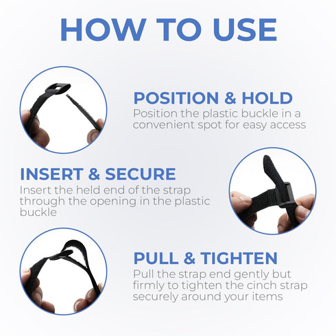 Reusable Cinch Straps 20" x 1" - Premium Quality Hook and Loop Safety Straps, 15 Pack