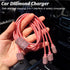 Bling Dual USB Car Charger with 3-in-1 Multi Fast Charging Cable, Rhinestones Car Interior Accessories for Women (Pink)