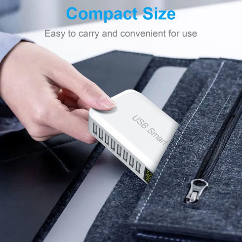 USB Charging Station, Ziwodiv 8-Port 60W/12A USB Charger Station, Multi Ports USB-A Charging Hub with LED Display for
