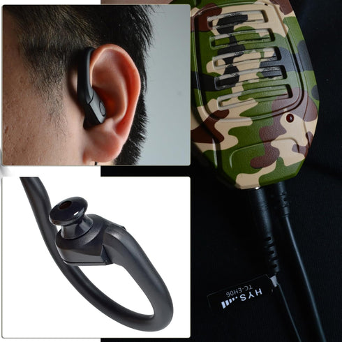 HYS Wired Earbuds Headphones with Secure Ear Hooks - 3.5mm Earpiece for Shoulder Speaker Microphones