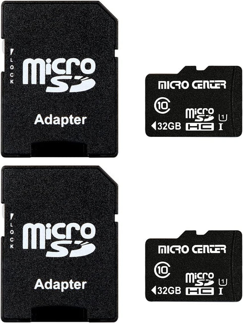 INLAND Micro Center 32GB Class 10 MicroSDHC Flash Memory Card with Adapter for Mobile Device Storage (2 Pack)