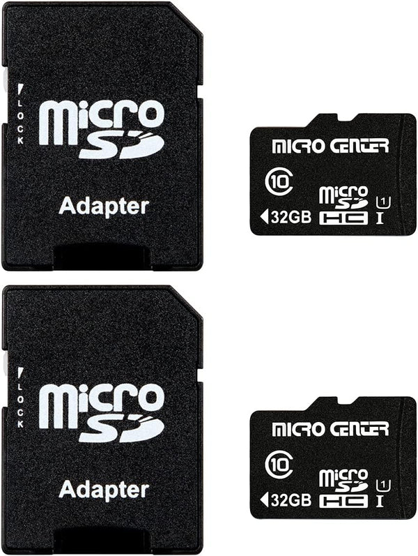 INLAND Micro Center 32GB Class 10 MicroSDHC Flash Memory Card with Adapter for Mobile Device Storage (2 Pack)