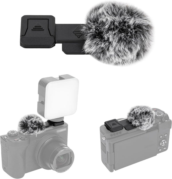 JJC Cold Shoe Wind Muff Windshield for Canon PowerShot V1 Camera, Shoe