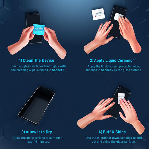 Universal Glass Screen Protector - Nano Scratch & Shatter Resistant Wipe-On Protection for Phones, Tablets & Smart