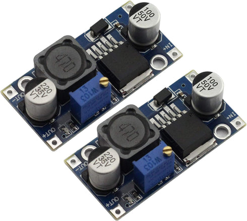 Maxmoral 2pcs DC-DC Buck Converter Power Module 3A Adjustable Step-Down LM2596 Voltage Regulator 24V to 12V