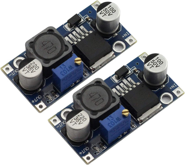 Maxmoral 2pcs DC-DC Buck Converter Power Module 3A Adjustable Step-Down LM2596 Voltage Regulator 24V to 12V