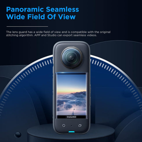 CYNOVA Insta 360 X3 Sticky Lens Guard Screen Protector Set, Tempered Glass 9H Hardness for LCD