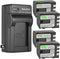 Kastar 4-Pack Battery and AC Wall Charger Replacement for Canon MV850i, MV880X, MV890, MV900, MV901, MV920, MV920i,