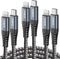 ohbox Long USB C to Lightning Cable, 10FT 3-Pack Fast Charging Cord for iPhone 14/13/12/11 Pro Max