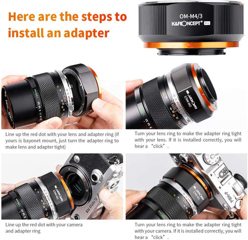 K&F Concept Lens Mount Adapter for Olympus OM Lens to M4/3 Olympus Pen Cameras