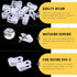 Swpeet 120 Pack White Nylon Plastic R-Type Cable Clips - 1/4 Inch Clamp Kit with 120 Screws for Wire Management