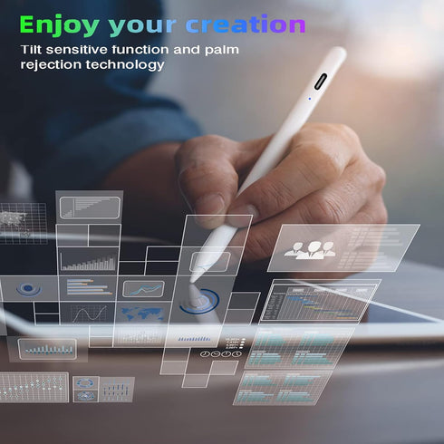 Stylus Pen for iPad 9th&10th Gen, Magnetic Wireless Charging Smart Pen Compatible with iPad 6/7/8/9/10, Mini 5/6, Air