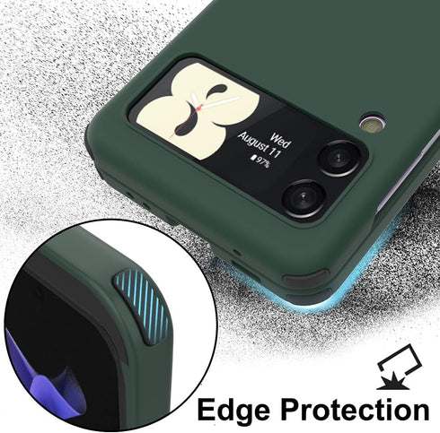 Slim Hard Rugged TPU Case Cover for Galaxy Z Flip 3 with Card Slot - Z POP