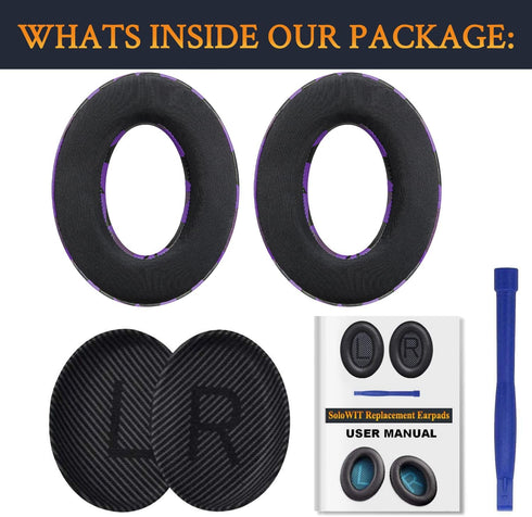 SoloWIT Cooling-Gel Ear Pads Cushions Replacement for Bose QuietComfort 35 (QC35) and QC35 II, Noise Isolation Foam