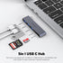 MOGOOD 5 1 1USB 3.0, 2USB 2.0, in USB C to SD/TF Card Reader Multiport Adapter, SD/TF Card Reader Adapter, Compatible