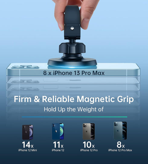 XooFly Magnetic Car Mount Holder, Portable Electronic Device Mount for iPhone 15, 14, 13, 12 Pro Max Mini Plus, All Phones & Cases