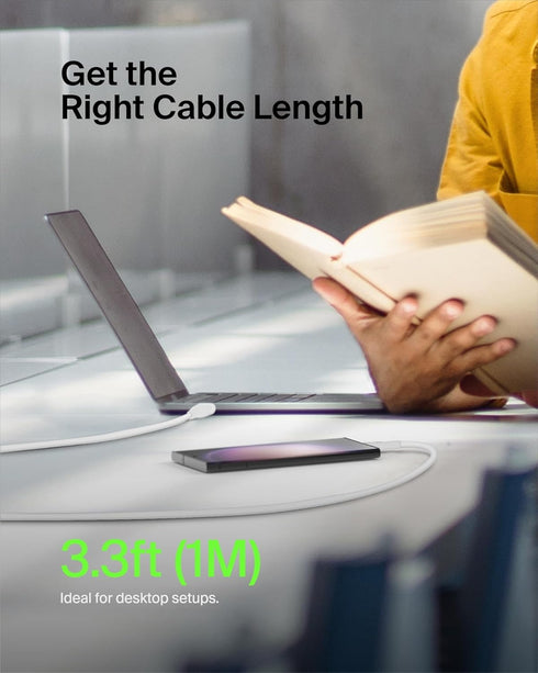 Belkin BoostCharge USB-C Cable (1M/3.3ft), USB-C to USB-A Cable for iPhone 15 Series, Samsung Galaxy S24, S24+, Note20,
