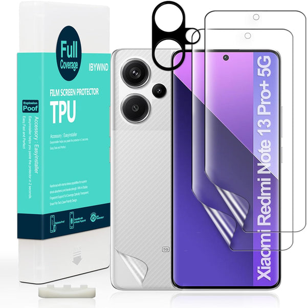 Ibywind 2 Pcs Screen Protector for Redmi Note 13 Pro+/Redmi Note 13 Pro Plus 5G 6.67", Flexible TPU Film with Camera