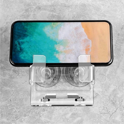 Bath&Shower Cell Phone Stand Holder - Suction Cup Bracket with Holder's Tray, Suitable for Most Cell Phones