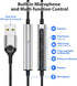 USB Headphones with Microphone for Laptop, 2.3M USB-A Earbuds for PS5, HiFi Stereo Wired Half in-Ear Headset (Black)