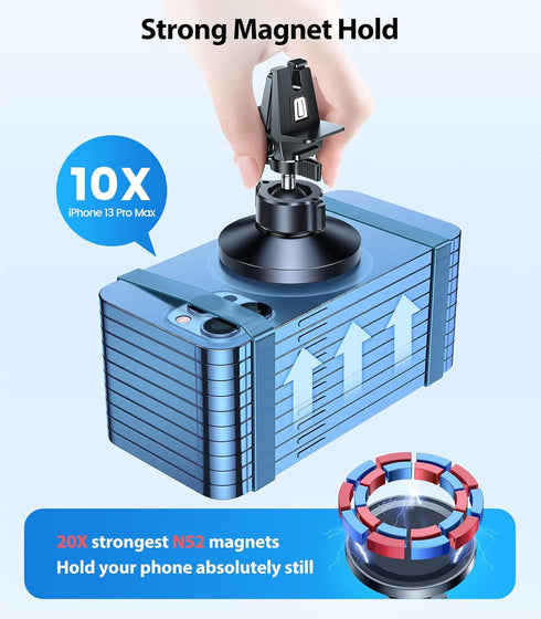 VICSEED MagSafe Car Mount, Upgraded Strongest Magnet, 360 Adjustable Magnetic Phone Holder for iPhone 15-12