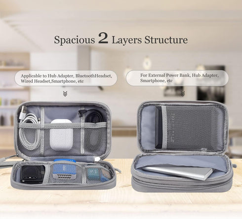 Electronic Organizer Bag, Waterproof Portable Travel Accessories Cable Storage Case for Charging Cables, Cell Phone
