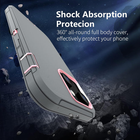 Sansunto Protection Case for iPhone 13, 14, 15, Heavy Duty Shockproof Silicone Rubber Cover for 6.1 Inch Phones