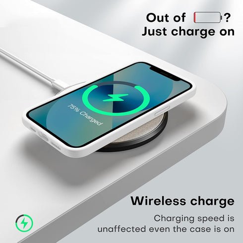 CellEver Ultra Durable Silicone Case for iPhone 13, 6.1 inch, White with Military Grade Protection & Soft Microfiber