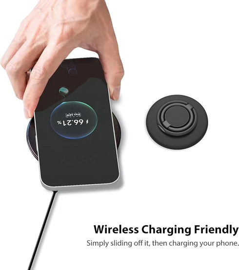 MonIdea Magnetic Phone Grip Compatible with MagSafe,Magnetic Phone Ring Holder Finger Kickstand Wireless Charging