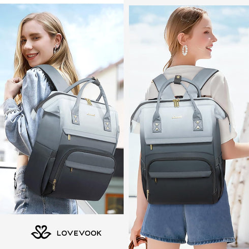 Backpack Women,17.3 Inch Bakcpack Backpack LOVEVOOK Gradient Laptop for Work Computer Purse Laptop Bag With Anti-Theft